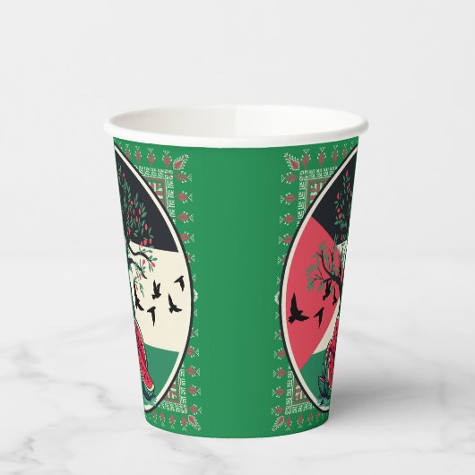 Gobelets En Papier culture palestienne | pastèque palestine, olive t (Gauche)