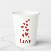 Gobelets En Papier Cup of LOVE with hearts. (Verso)