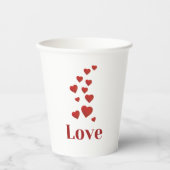 Gobelets En Papier Cup of LOVE with hearts. (Recto)