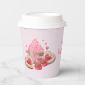 Gobelets En Papier Cupcake de Saint Valentin, Cookie, Traitements (Recto)
