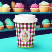 Gobelets En Papier Cupcake Plaid Vibrant| Logo d'entreprise