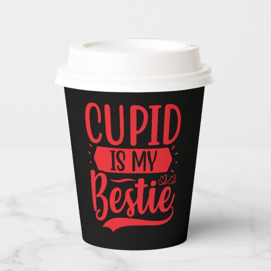 Gobelets En Papier cupide est ma bestie (Recto)