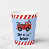 Gobelets En Papier Cups des Red Fire Truck Birthday (Recto)