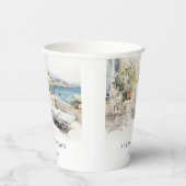 Gobelets En Papier Curfu Grèce Mariage de paysage aquarelle (Droite)
