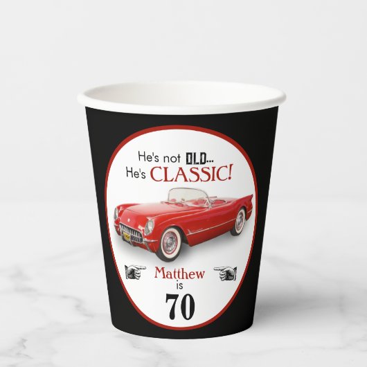 Gobelets En Papier Custom Age Not Old Red Classic 1954 Convertible (Recto)