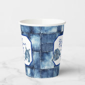 Gobelets En Papier Custom Blue Jean Baby Denim Baby shower à thème (Gauche)