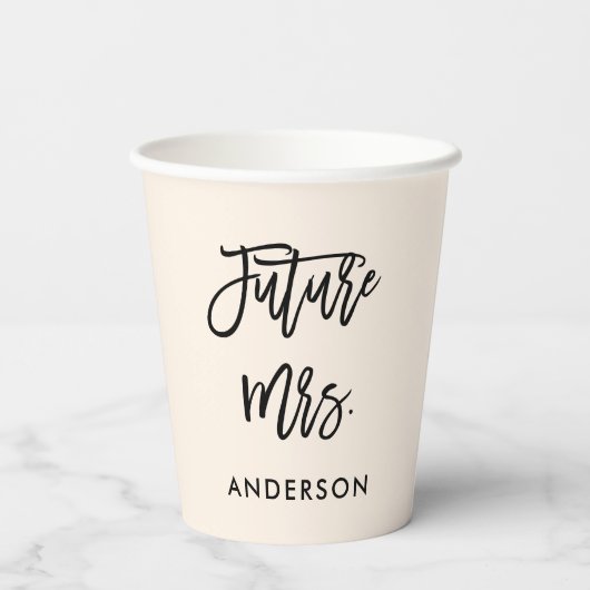 Gobelets En Papier Custom Future Mrs.  (Verso)