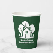 Gobelets En Papier Custom Green Forest House Real Estate Company (Verso)