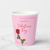 Gobelets En Papier Custom Happy Valentine’s Day Rose  (Recto)