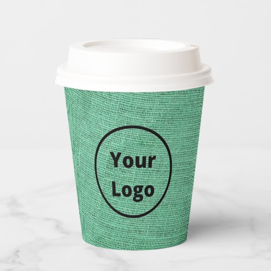 Gobelets En Papier Custom logo green burlap (Recto)