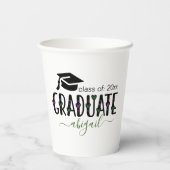 Gobelets En Papier Custom Modern Graduation classe d'année de (Verso)
