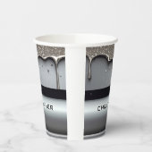 Gobelets En Papier Custom Name With Dripping Liquid Metal (Gauche)