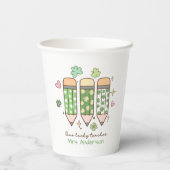 Gobelets En Papier Custom One Lucky Teacher School Party (Verso)