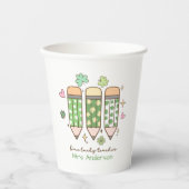 Gobelets En Papier Custom One Lucky Teacher School Party (Recto)