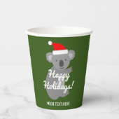 Gobelets En Papier Custom Père Noël koala ours tropical Noël (Recto)