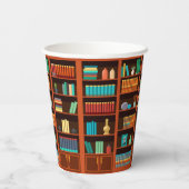 Gobelets En Papier Custom Photo Library-Themed (Verso)