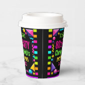 Gobelets En Papier Custom Retro Neon 80’s Birthday Party (Droite)