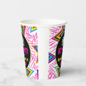 Gobelets En Papier Custom Retro Neon 80's Birthday Party (Droite)