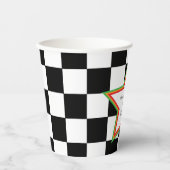 Gobelets En Papier Custom Text, Checkered Graduation Party Paper Cups (Recto)