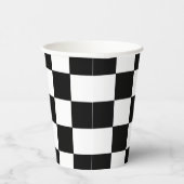 Gobelets En Papier Custom Text, Checkered Happy Retirement Paper Cups (Droite)