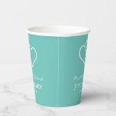 Gobelets En Papier Custom wedding party cups with interlocking hearts (Droite)