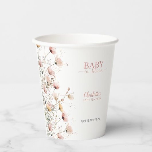 Gobelets En Papier custom wildflower floral paper cups template (Recto)