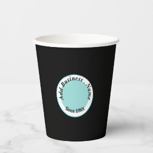 Gobelets En Papier Customisé moderne noir et bleu professionnel