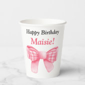 Gobelets En Papier Customizable Happy Birthday Bow Paper Cup (Verso)