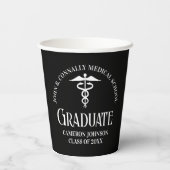Gobelets En Papier Customized Black Medical School Graduation Party (Verso)