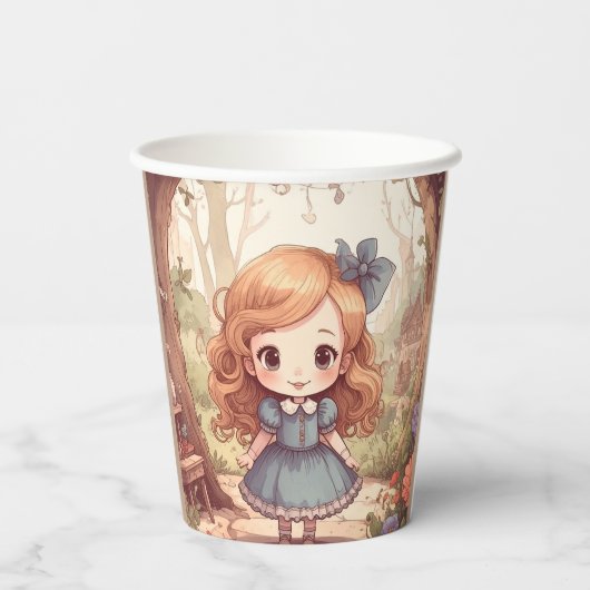 Gobelets En Papier Cute Alice in Wonderland Whimsical Woodland Art (Verso)