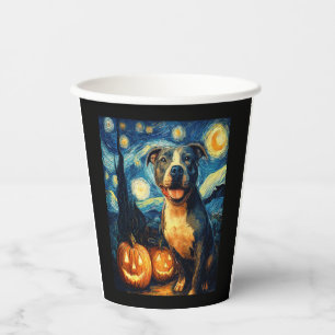 Gobelets En Papier Cute American Staffordshire Terrier Chien Hallowee