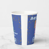 Gobelets En Papier Cute Aquarius Premier Anniversaire & Gold Confetti (Gauche)