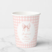 Gobelets En Papier Cute arc rose preppy bébé fille douche (Verso)