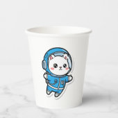 Gobelets En Papier Cute Astronaut Cat (Recto)