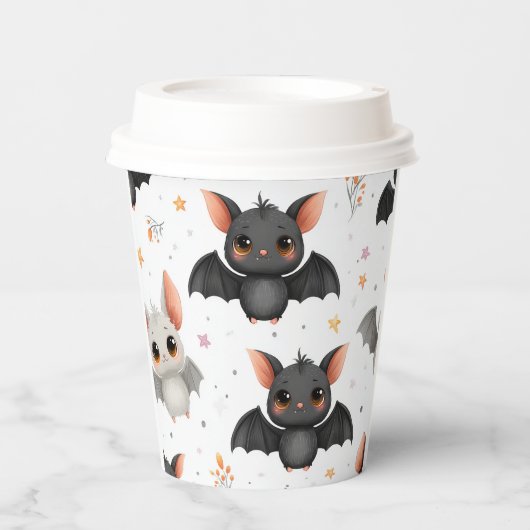 Gobelets En Papier Cute Baby Bats Halloween Paper Cups (Recto)