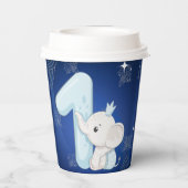 Gobelets En Papier Cute Baby Elephant First Birthday (Verso)