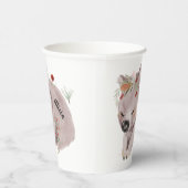 Gobelets En Papier Cute Baby Wombat Gold Speckle Nom personnalisé (Droite)