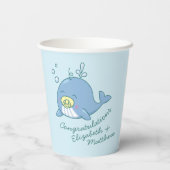 Gobelets En Papier Cute baleine Baby shower Kawaii (Verso)