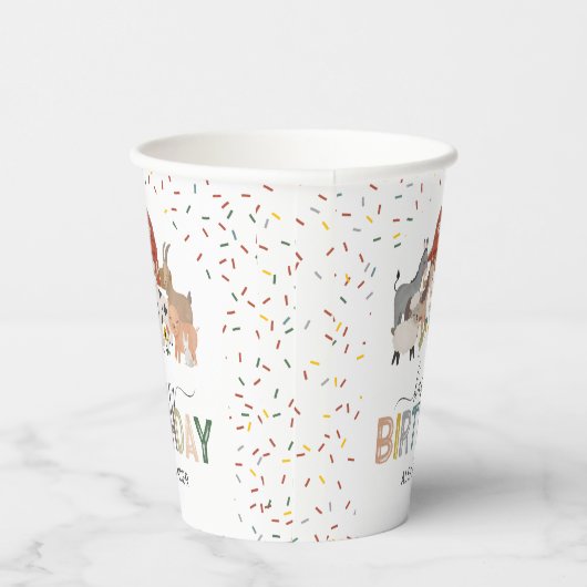 Gobelets En Papier Cute Barnyard fête d'anniversaire (Droite)