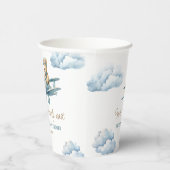 Gobelets En Papier Cute Bear Avion Blue Boy Baby shower (Droite)