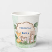 Gobelets En Papier Cute Bear squirrel jungle tropicale fête d'anniver (Recto)