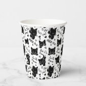 Gobelets En Papier Cute Black Cats et Motif des paroles (Droite)