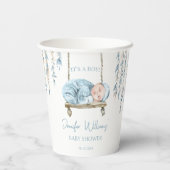 Gobelets En Papier Cute bleu clair boho bébé garçon douche tasses de (Verso)