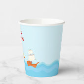 Gobelets En Papier Cute Blonde Pirate Boy en Red Anniversaire (Gauche)