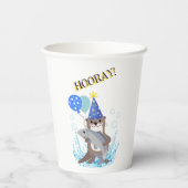 Gobelets En Papier Cute Blue Boy Sea Otter fête d'anniversaire (Verso)