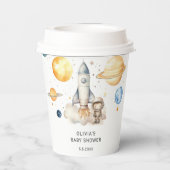 Gobelets En Papier Cute Boy Astronaut Baby shower spatial (Verso)
