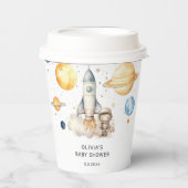 Gobelets En Papier Cute Boy Astronaut Baby shower spatial (Recto)