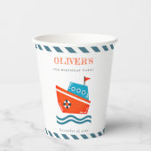 Gobelets En Papier Cute Bright Kids Nautical Boat N'Importe Quel Âge (Recto)