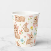 Gobelets En Papier Cute Bunnies and Flowers Pattern (Verso)