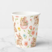 Gobelets En Papier Cute Bunnies and Flowers Pattern (Recto)